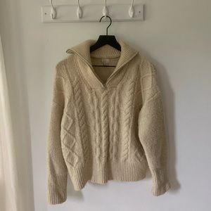 Cream Zipper Sweater